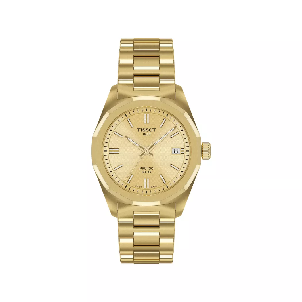 Tissot - Solaruhr, PRC 100 Solar, 34mm, Gold