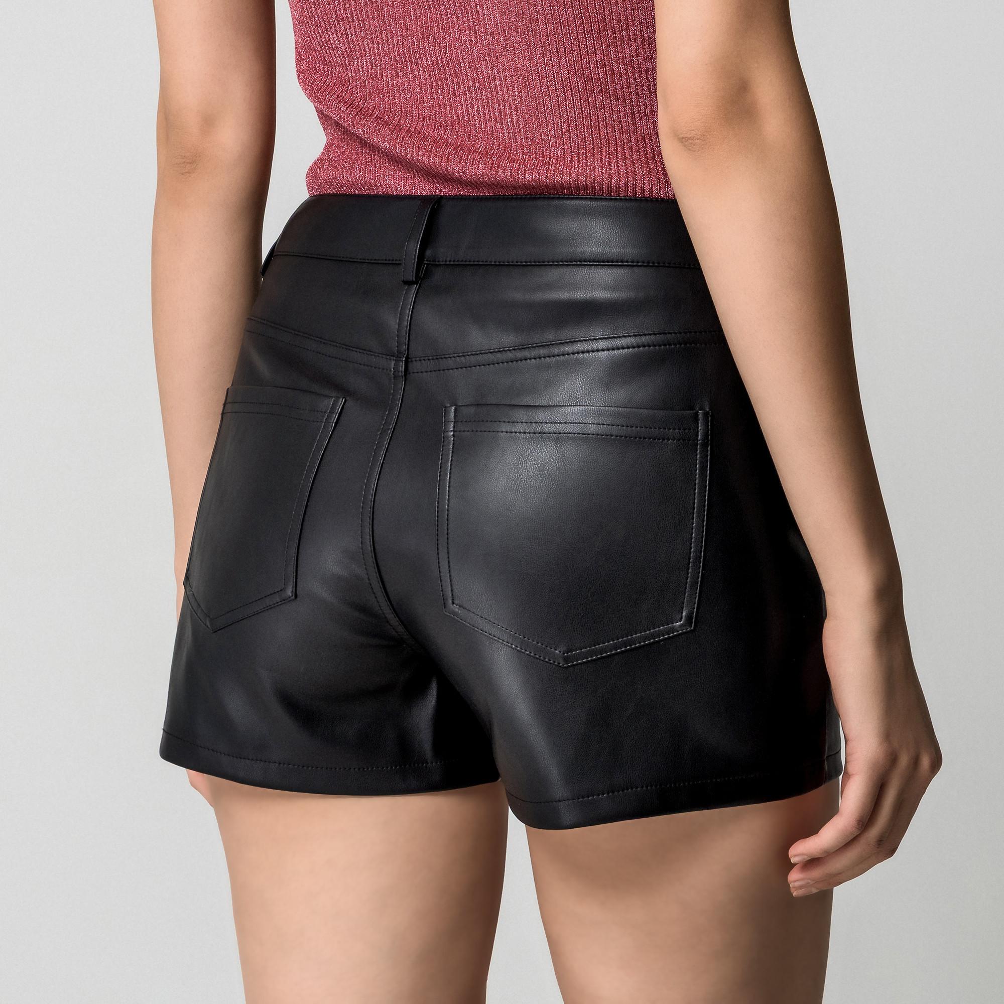 Manor Woman Pantaloncini Ecopelle Slim Fit  