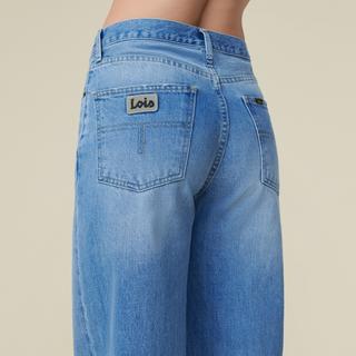 Lois Jeans Skater Loose Miller Pale Low Rise Wide Leg Jeans  