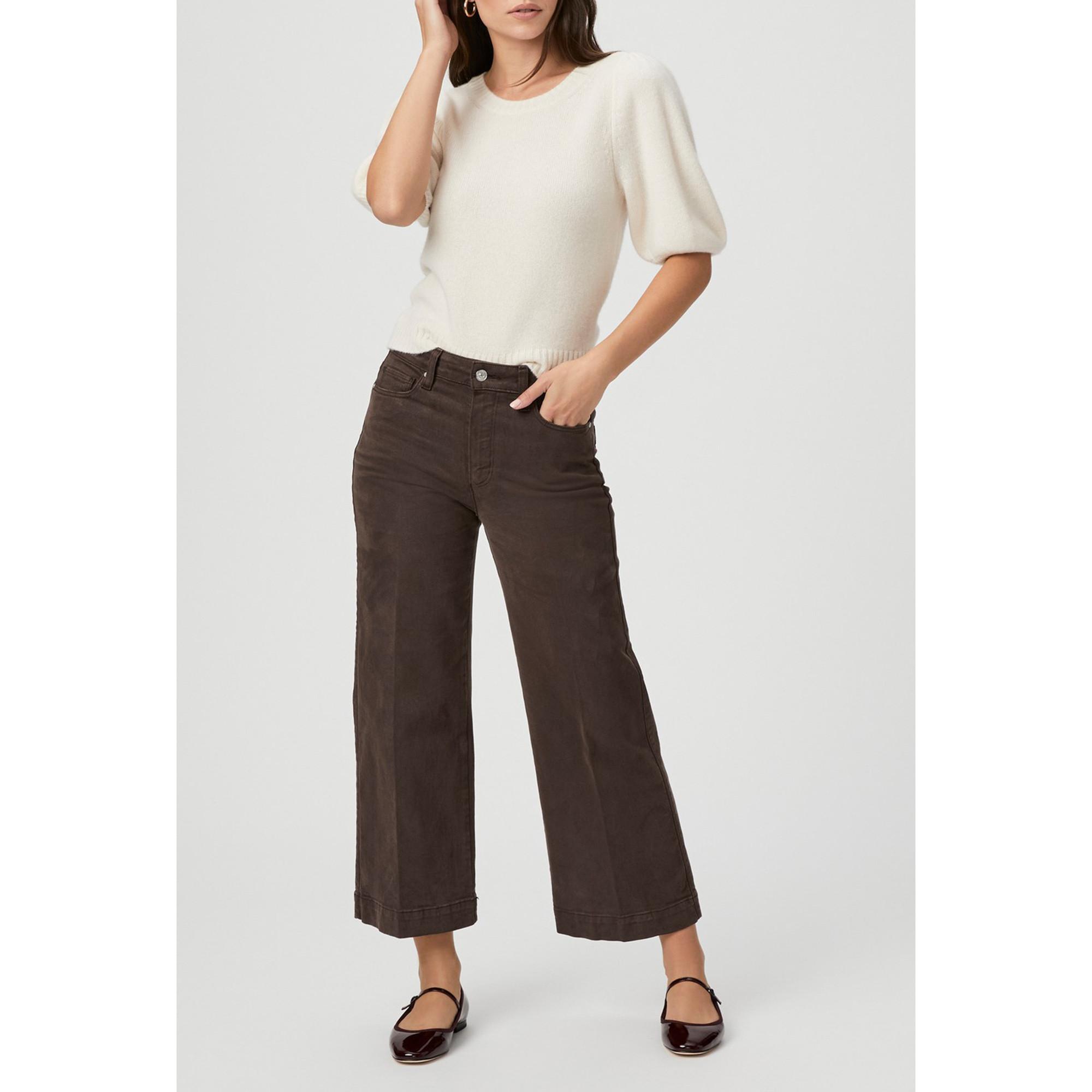 PAIGE Anessa Mid Rise Knöchellange Wide Leg Jeans  