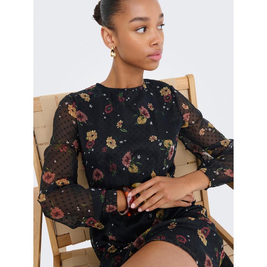 ONLY Robe Mini Manches Longues à Motif Floral  