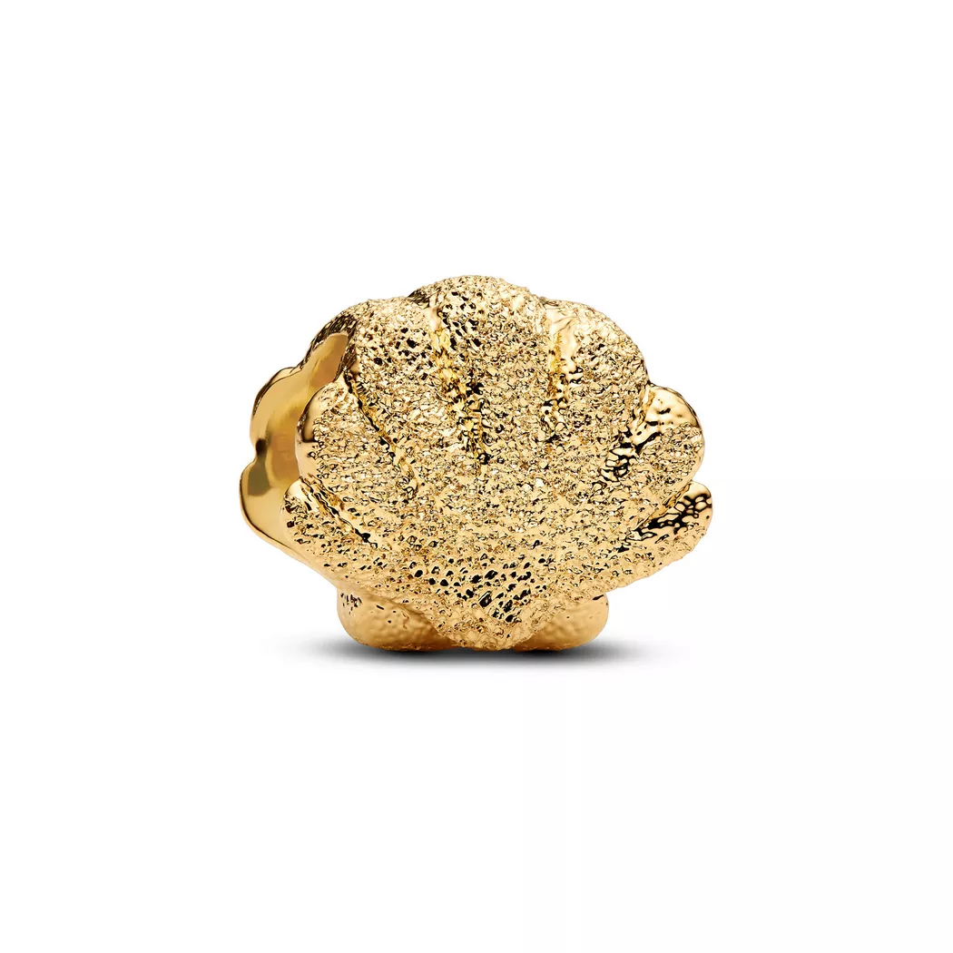 Pandora Gold Textured Shell Mini Charm