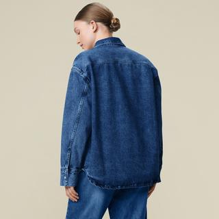 Lois Jeans Mia Diamond Occlusion Camicetta Oversized in Denim  