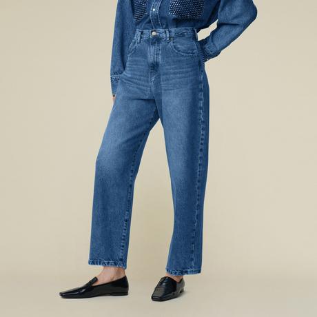 Lois Jeans Globe Diamond Occlusion Vita Alta Taglio Barrel Jeans  