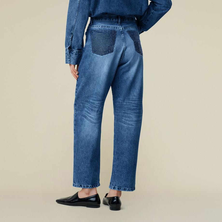 Lois Jeans Globe Diamond Occlusion Vita Alta Taglio Barrel Jeans  