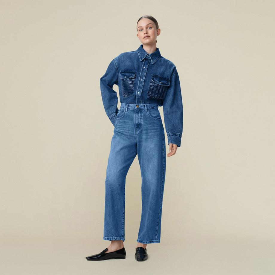 Lois Jeans Globe Diamond Occlusion Vita Alta Taglio Barrel Jeans  