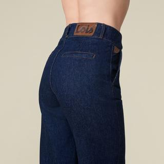 Lois Jeans Noad Dark Rinse High Waist Straight Leg Jeans  