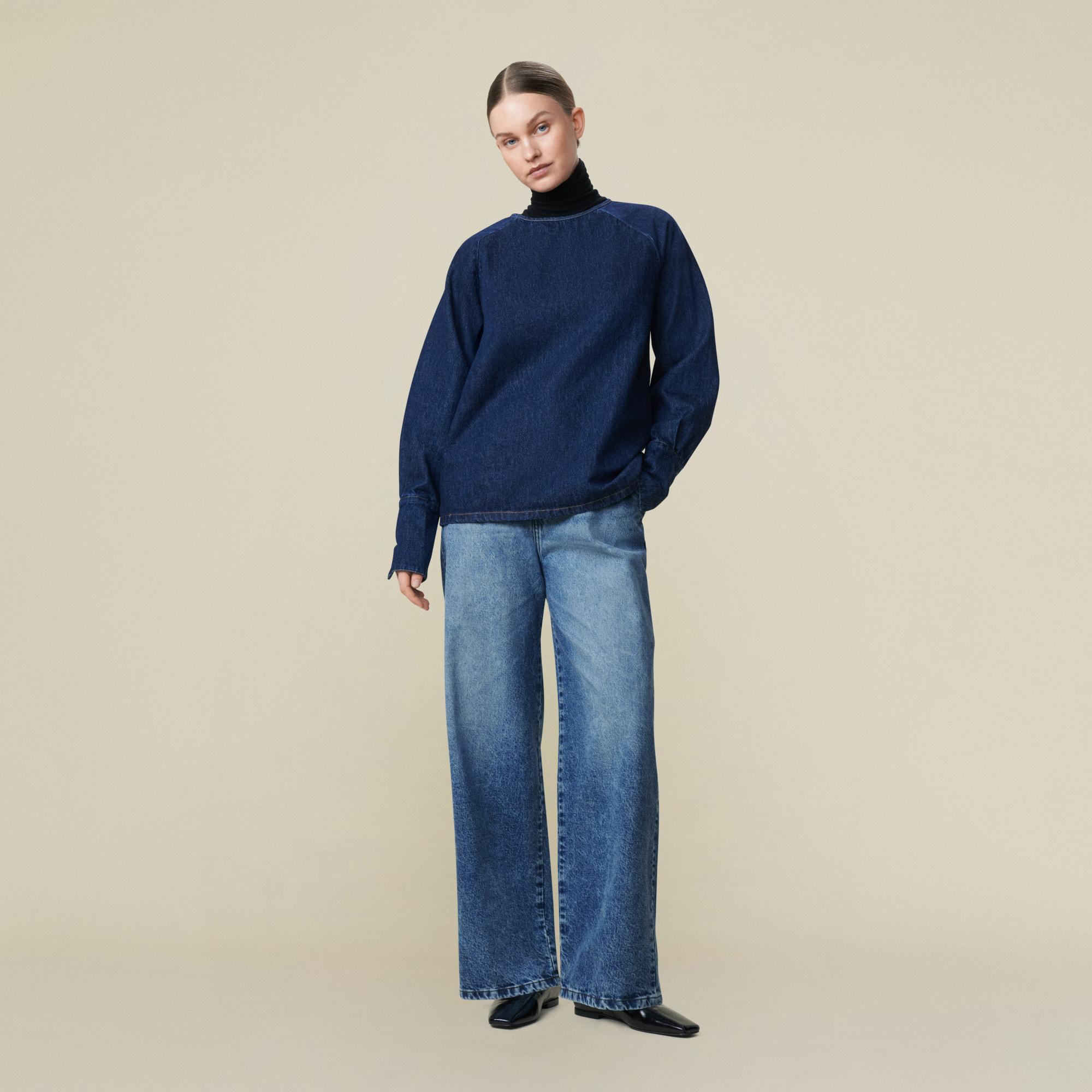 Lois Jeans Noad Dark Rinse Blusa Denim Maniche Lunghe  