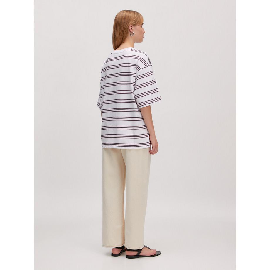 EDITED T-shirt Rayé Manches Courtes  