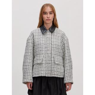 EDITED Overshirt en Tweed avec Col Contrastant  