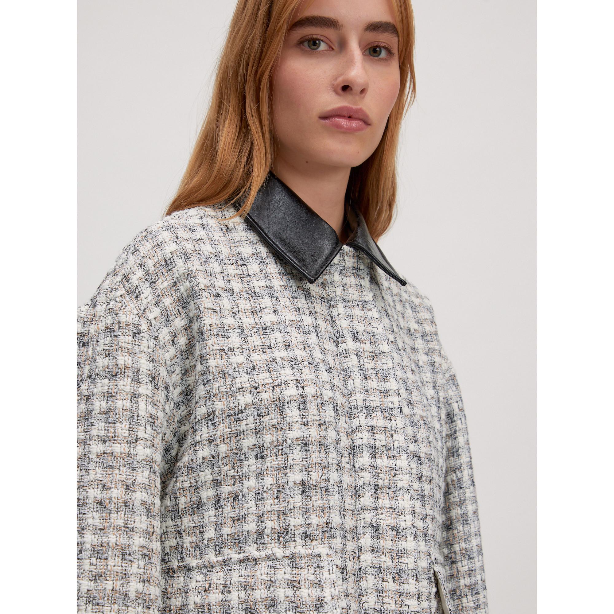 EDITED Overshirt en Tweed avec Col Contrastant  