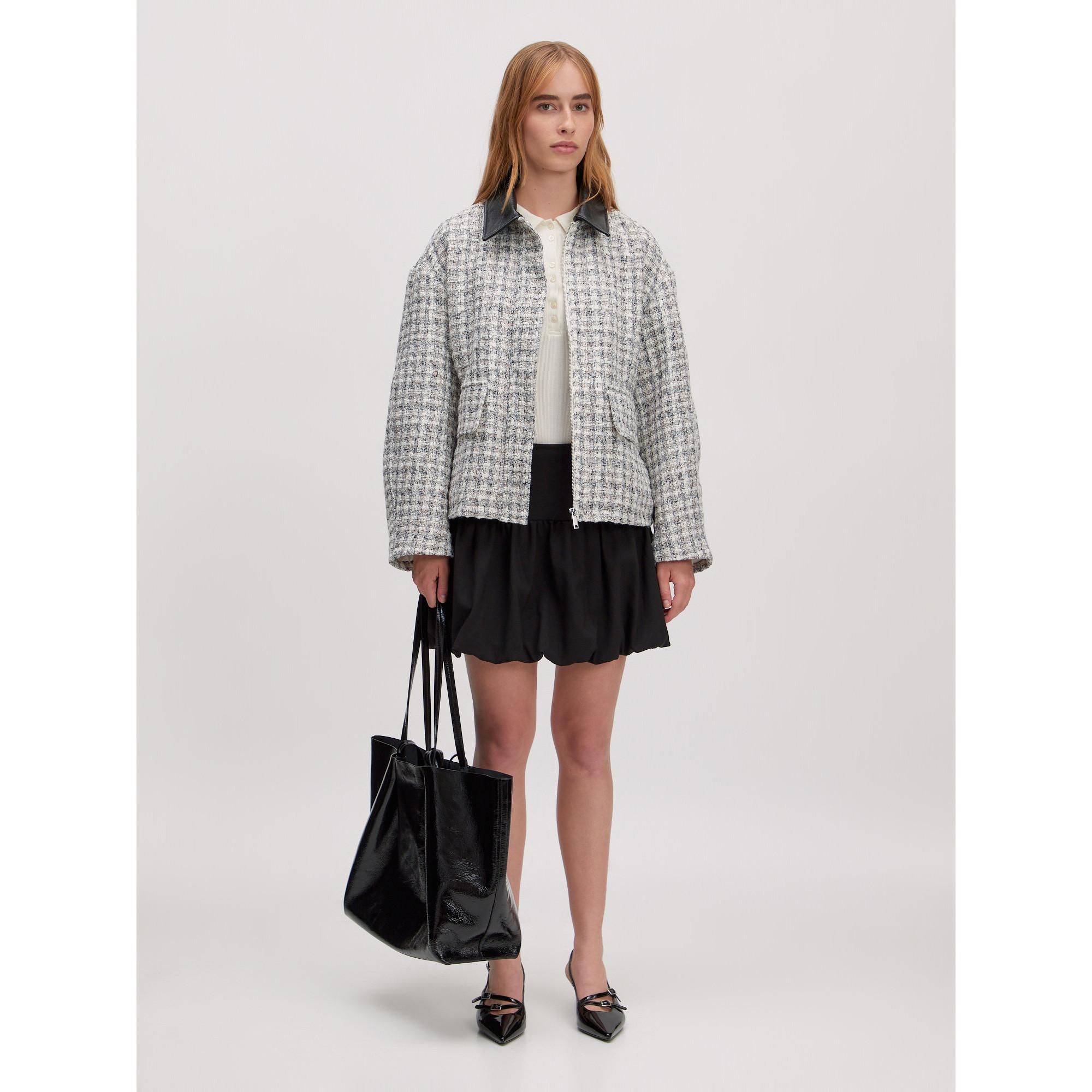 EDITED Overshirt en Tweed avec Col Contrastant  