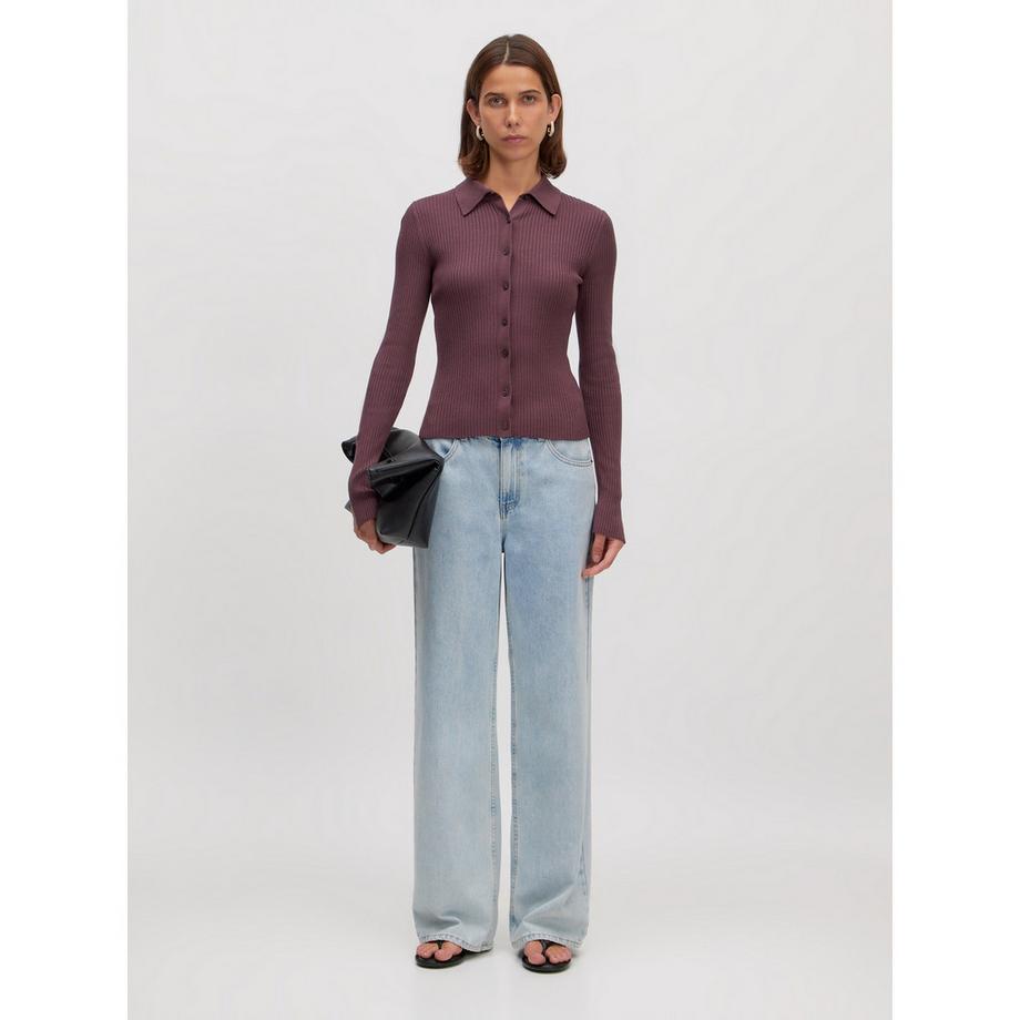 EDITED Polo Chemise Manches Longues Côtelée  