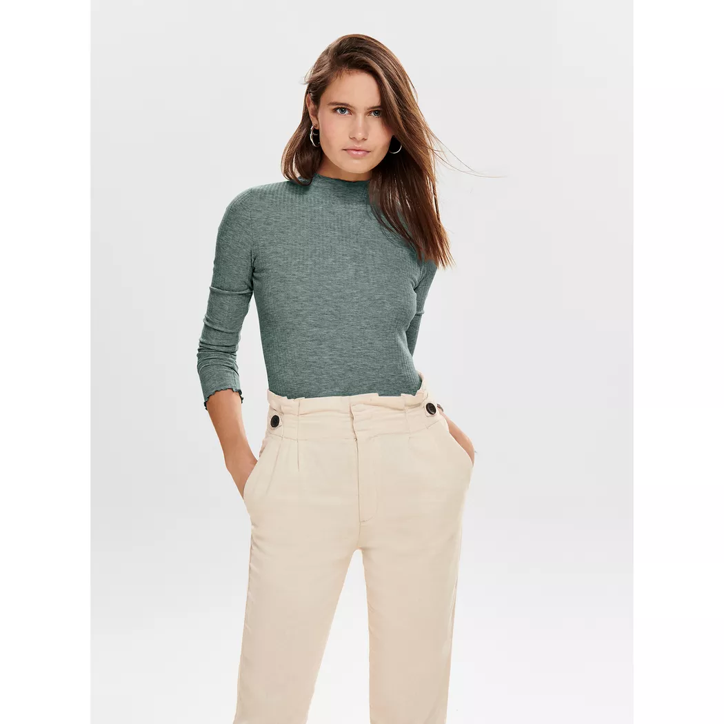 Only - T-Shirt, langarm, für Damen, Grün, Größe L