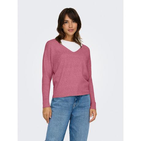 ONLY V-Ausschnitt Langarm Relaxed Fit Pullover  