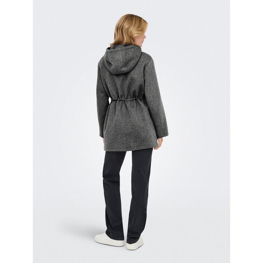 ONLY Melierter Relaxed Fit Mantel mit Kapuze  