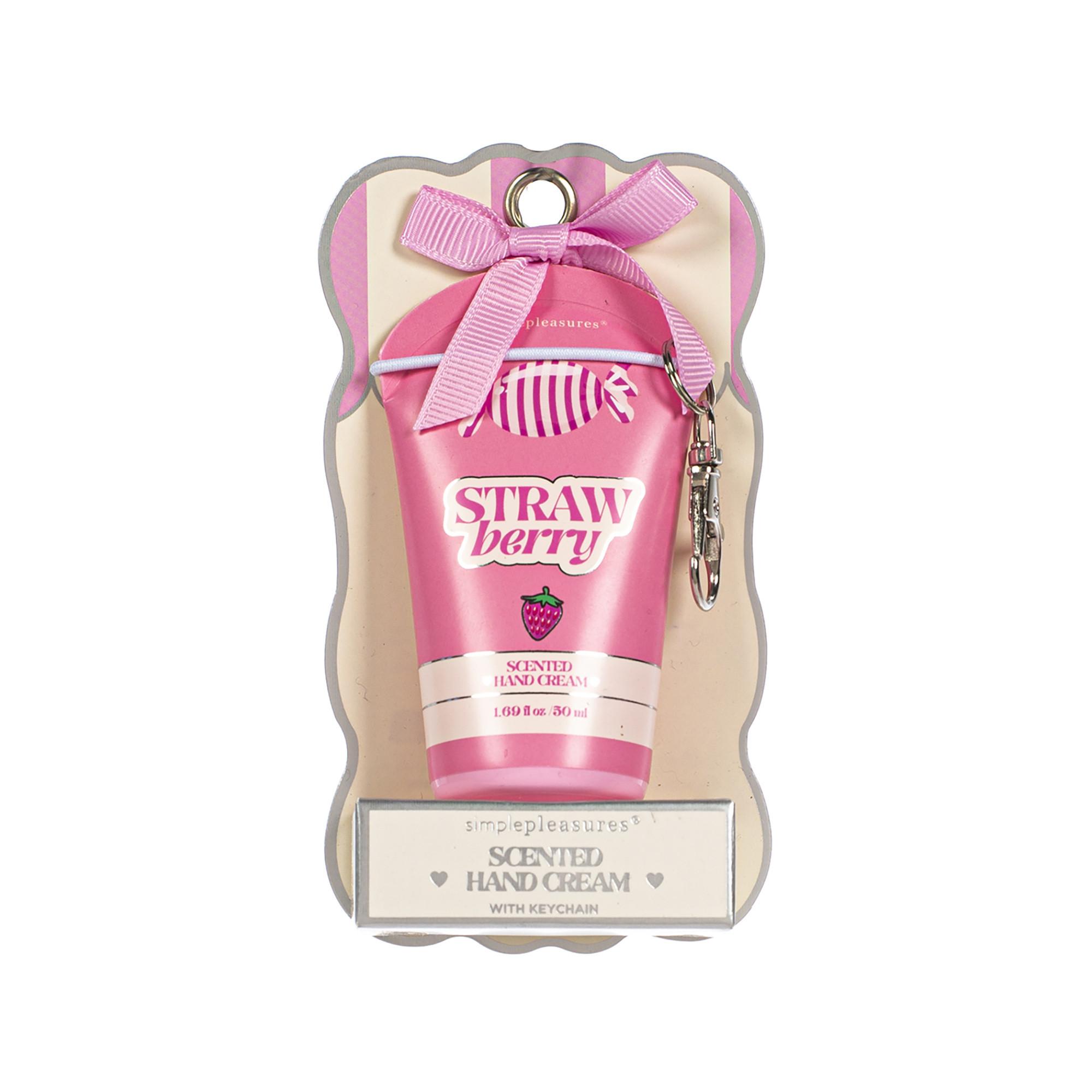 Simple Pleasures  Crema mani con portachiavi “Strawberry” 