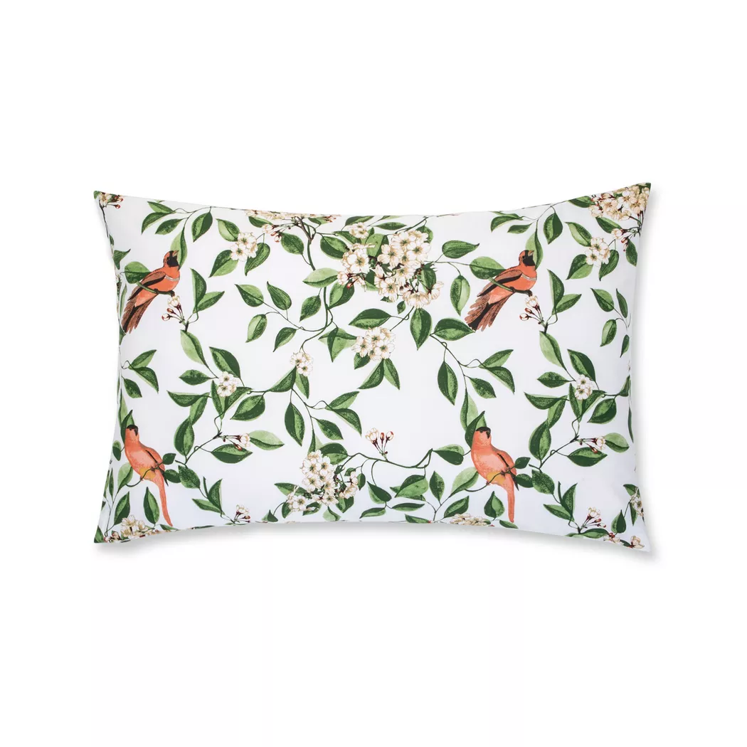 Manor - Kissenbezug, Bidosa Floraler Satin Kissenbezug, 65 x 100 cm, Grün