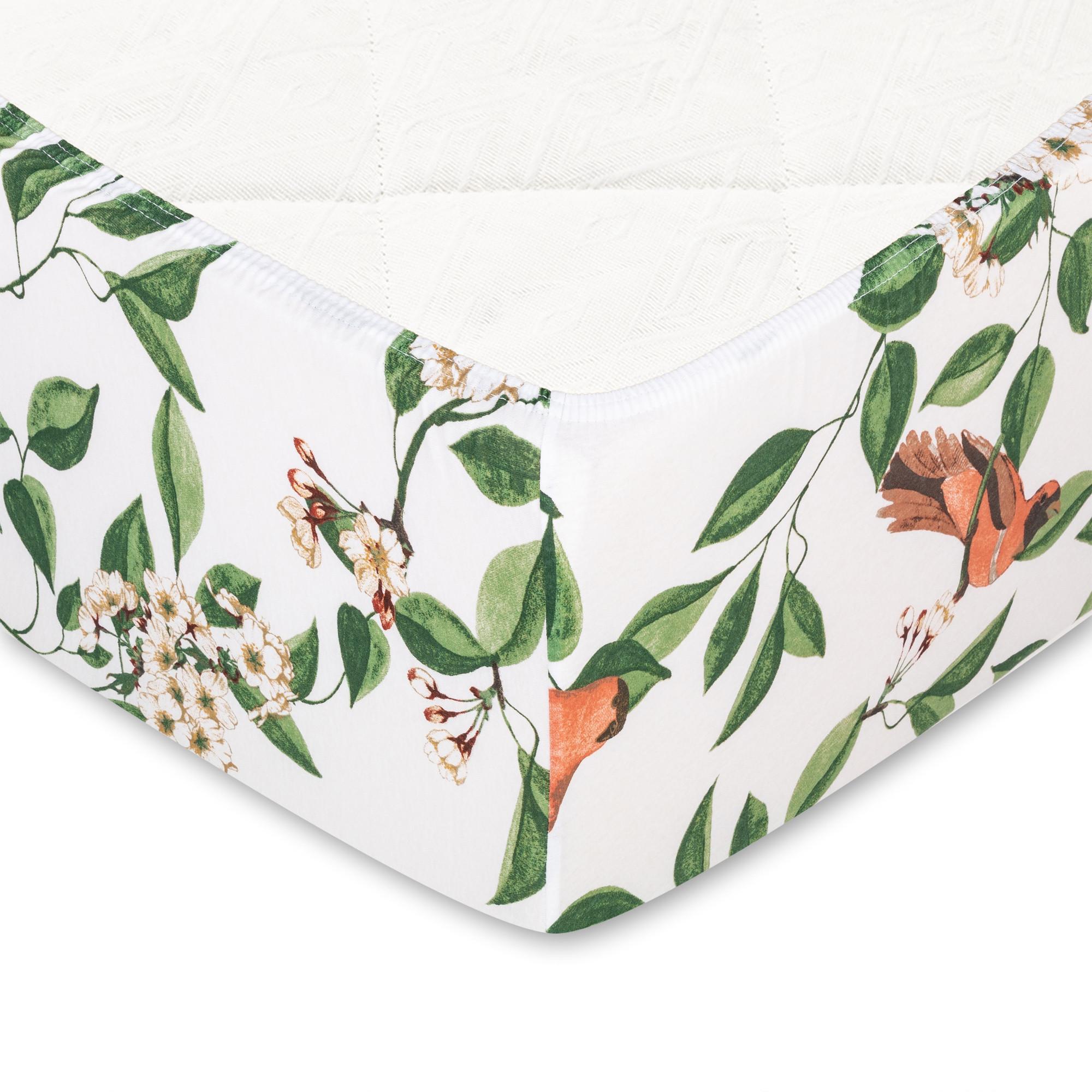 Manor Bidosa Lenzuolo Jersey Stampa Floreale e Uccelli  