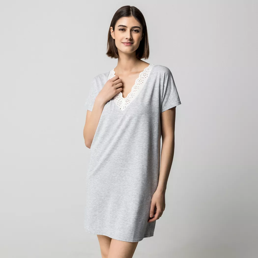 Manor Woman Short Sleeve Nightdress Grey M