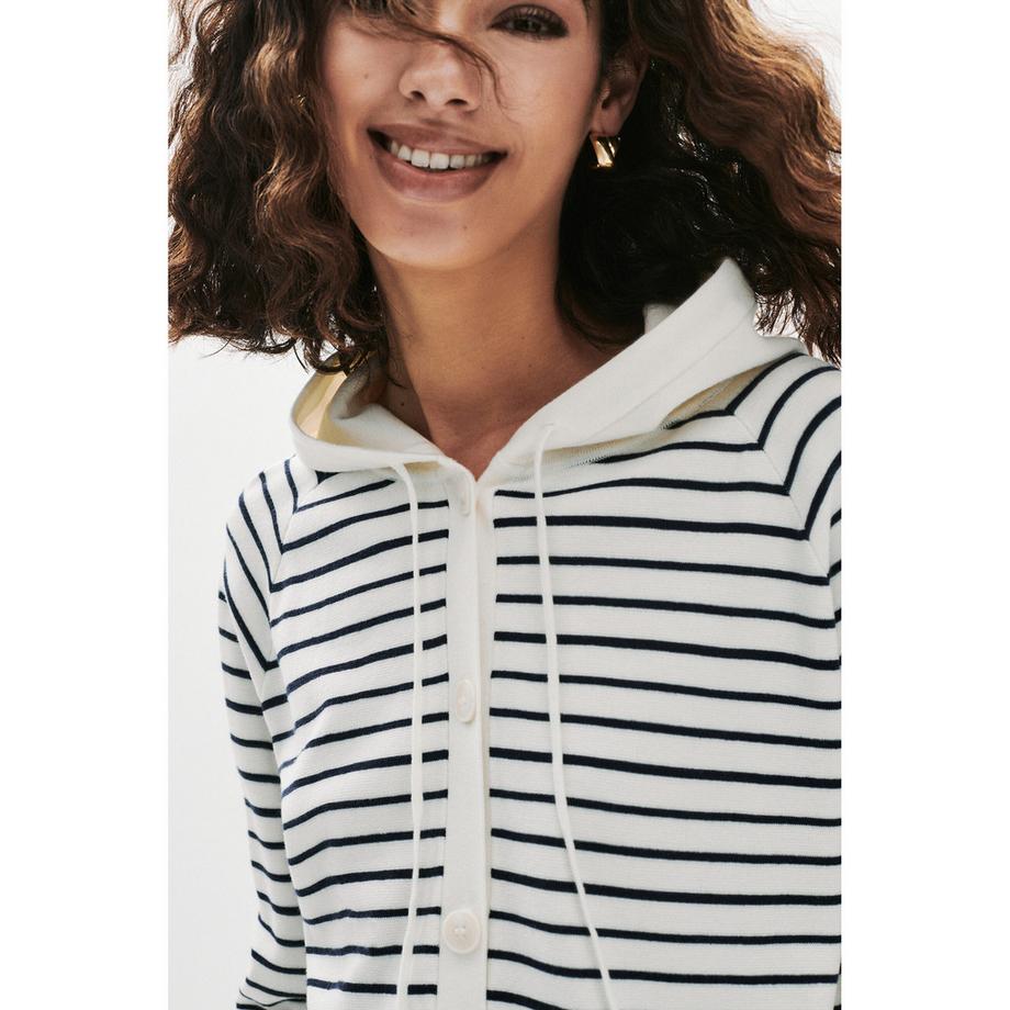 Caroll Cardigan rayé à capuche  