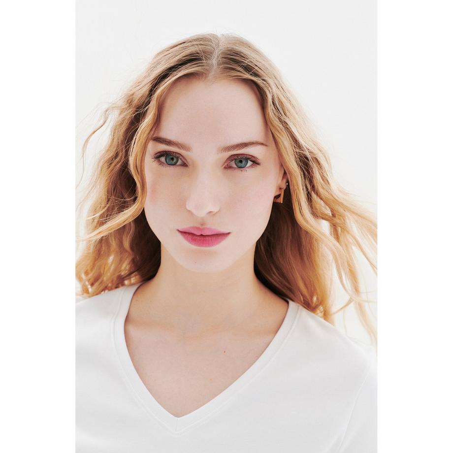 Caroll T-Shirt Col V Manches Courtes Coupe Droite  