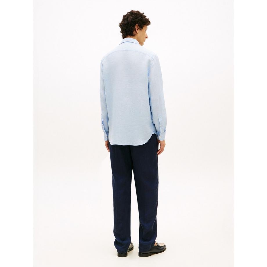 TOMMY HILFIGER Chemise en lin Regular Fit manches longues col Kent  