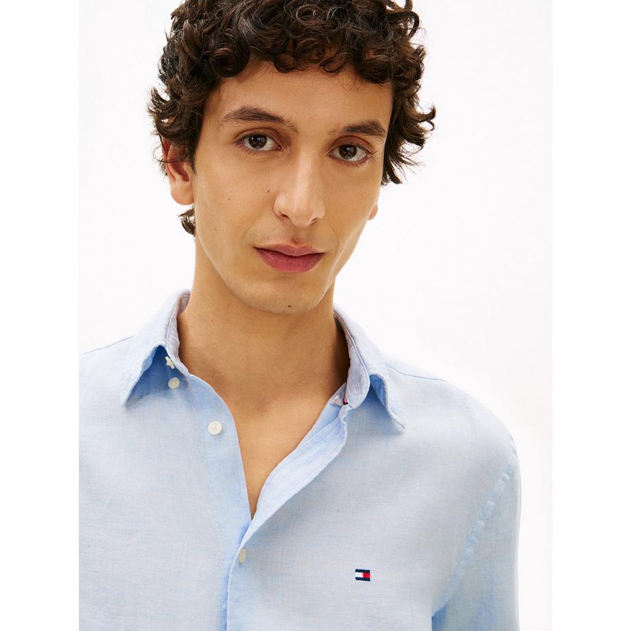 TOMMY HILFIGER Chemise en lin Regular Fit manches longues col Kent  