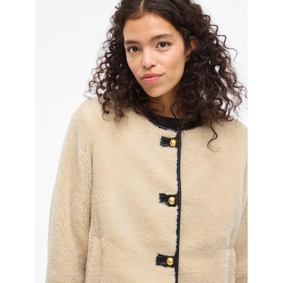 VILA Teddy Jacke mit Zierknöpfen  