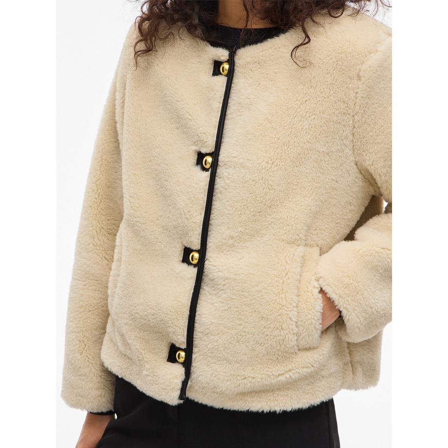 VILA Teddy Jacke mit Zierknöpfen  