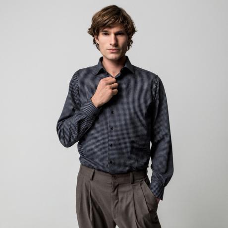 Manor Man Langarm Gingham Hemd Regular Fit  