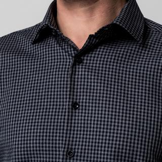 Manor Man Langarm Gingham Hemd Regular Fit  