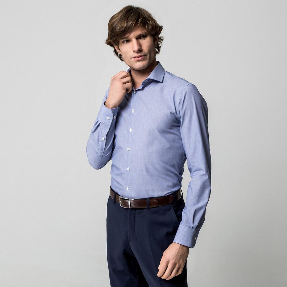 Manor Man Camicia Business Uomo Slim Fit Collo Kent Maniche Lunghe  