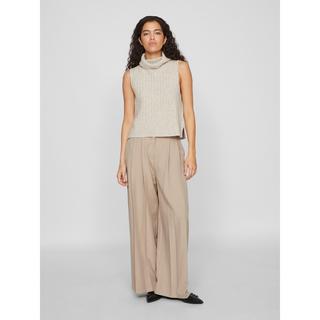 VILA Gilet Collo Alto Maglia a Coste  