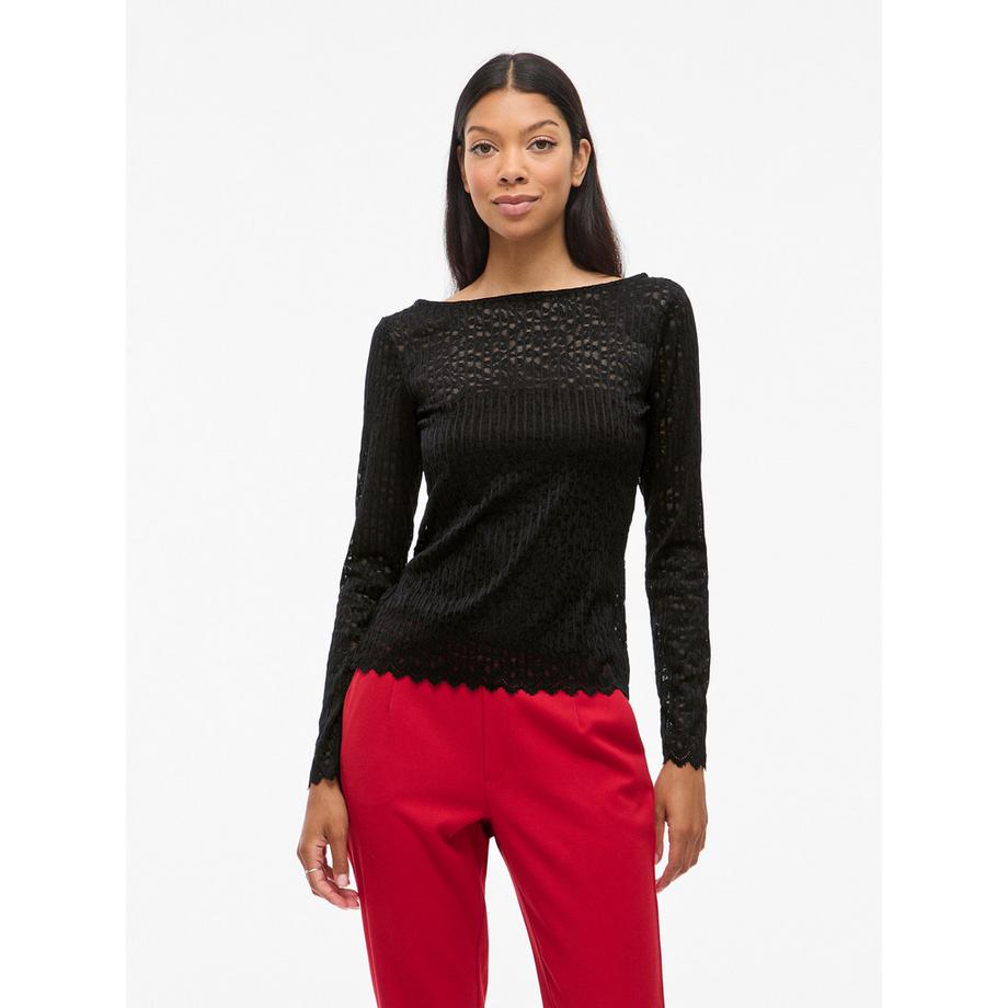 VILA Langarm Slim Fit T-Shirt  