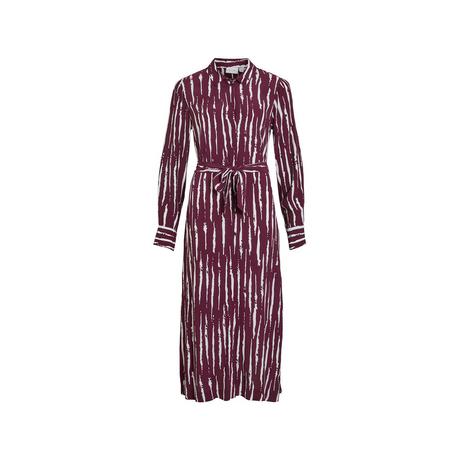 VILA Abito Camicia Maniche Lunghe con Cintura  