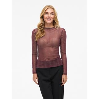VILA Transparentes Glitzer Langarm T-Shirt  