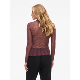 VILA Transparentes Glitzer Langarm T-Shirt  