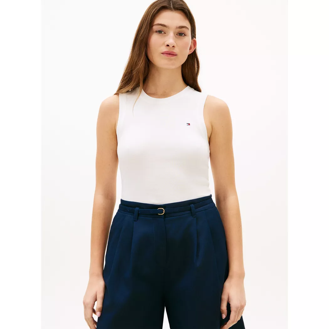 Tommy Hilfiger T-shirt Sans Manches Cody Ecru S Femme