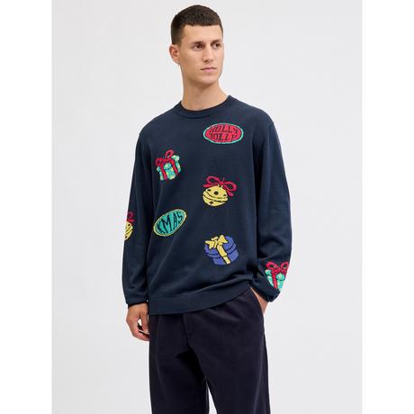 JACK & JONES Weihnachtspullover mit Glockenmotiv  