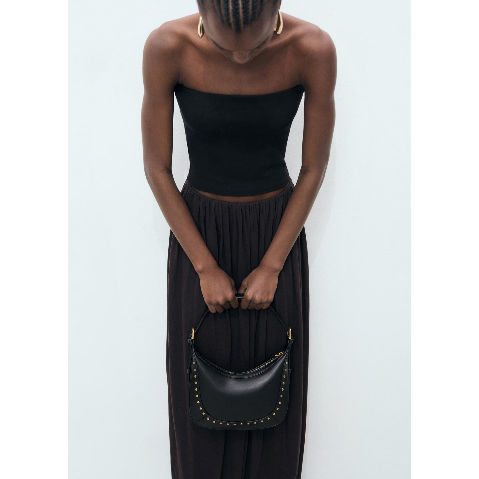 MANGO Sac à Bandoulière avec Clous Décoratifs  