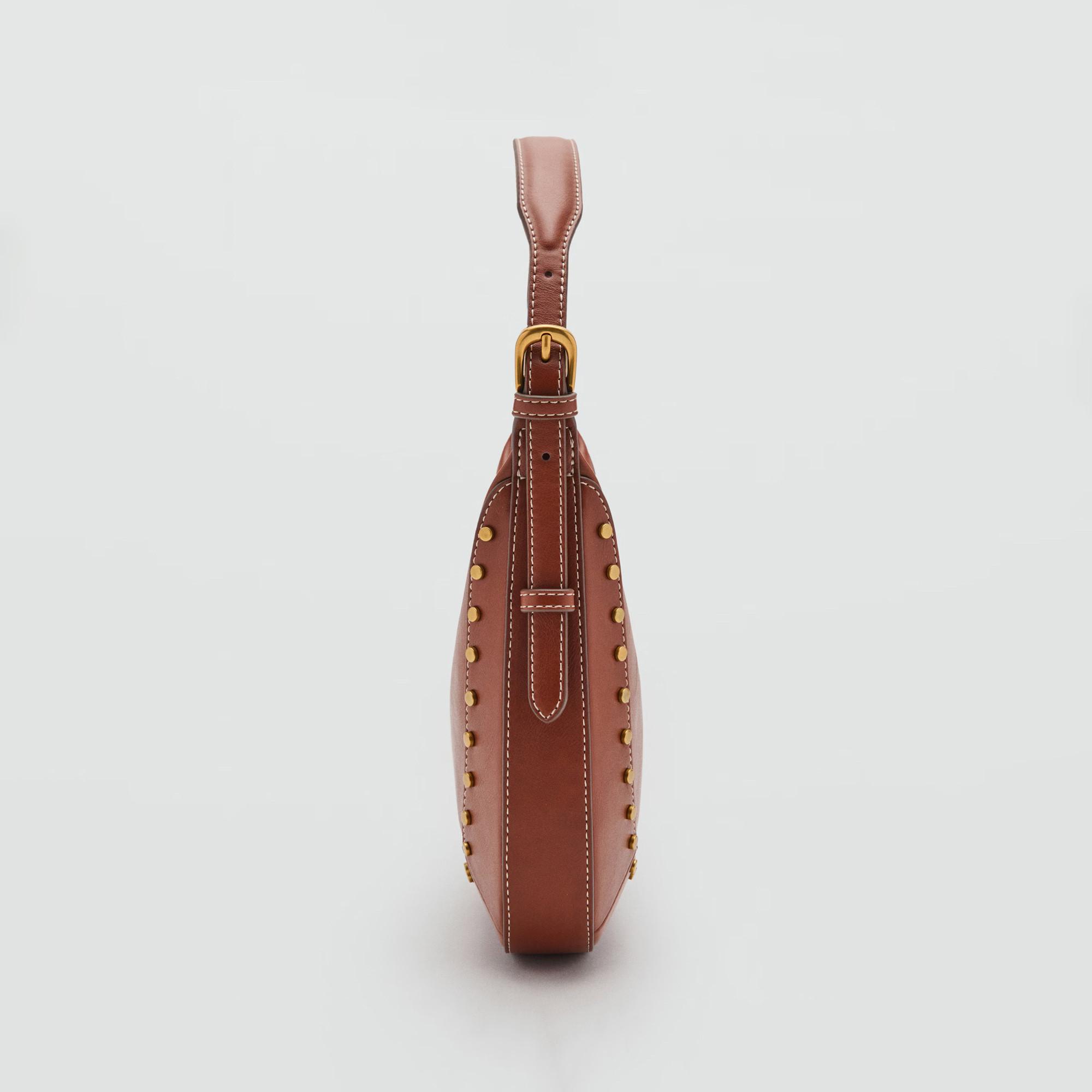 MANGO Sac à Bandoulière avec Clous Décoratifs  