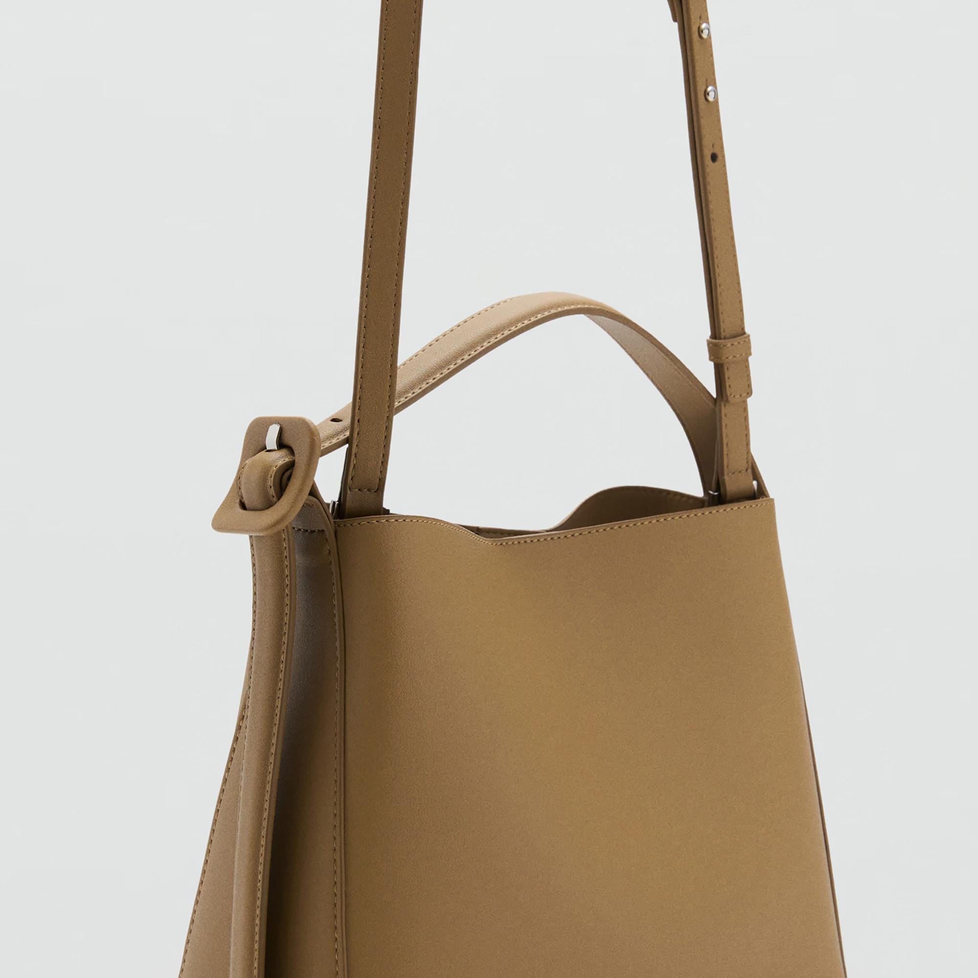 MANGO Mini Borsa Shopper con Fibbia  