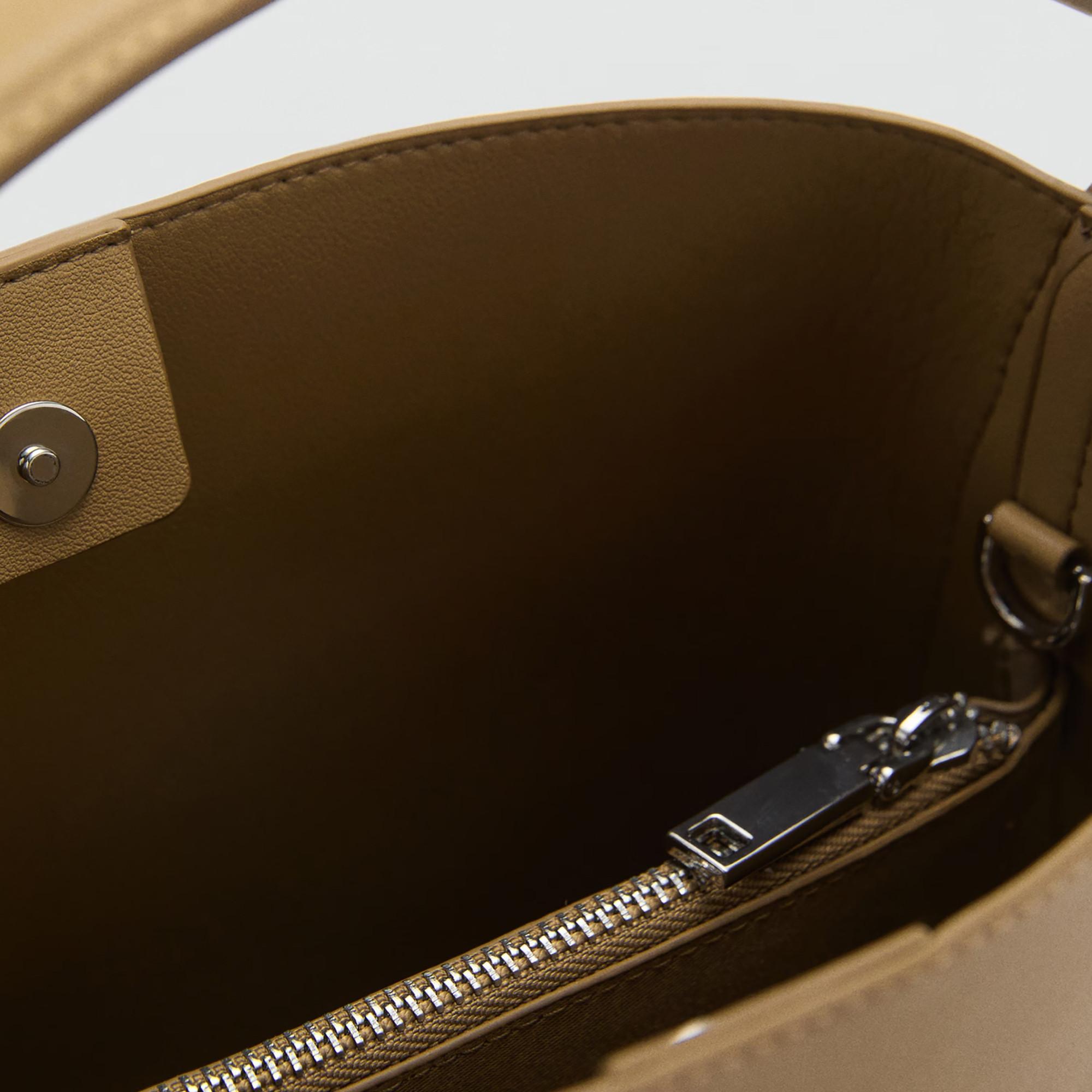 MANGO Mini Borsa Shopper con Fibbia  