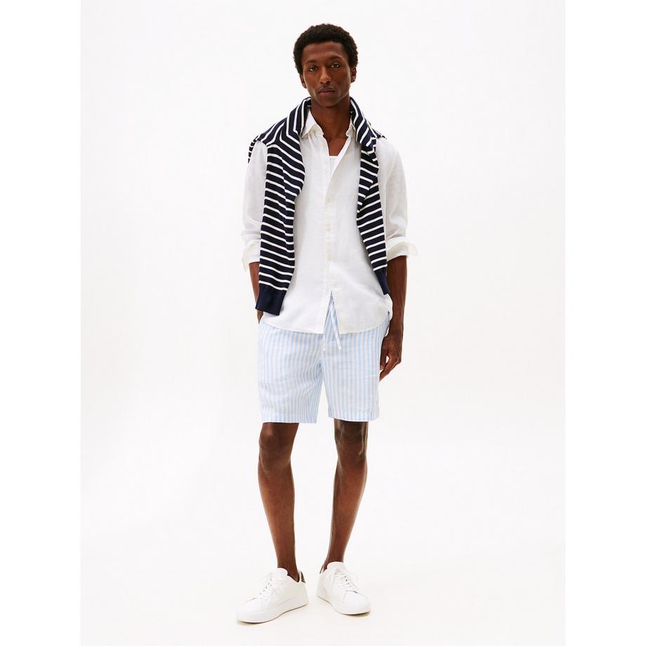 TOMMY HILFIGER Leinen Regular Fit Langarm Kent Kragen Hemd  