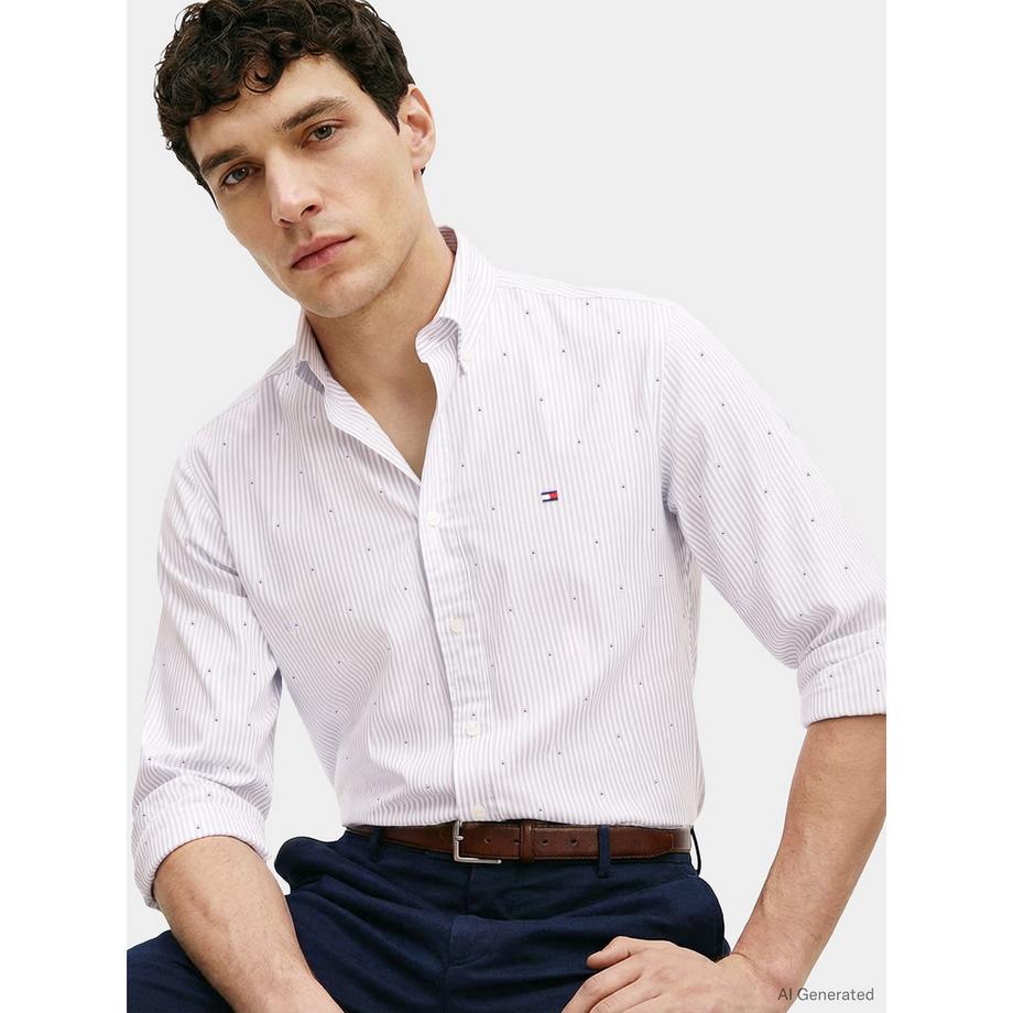 TOMMY HILFIGER Chemise Rayée Manches Longues Regular Fit  