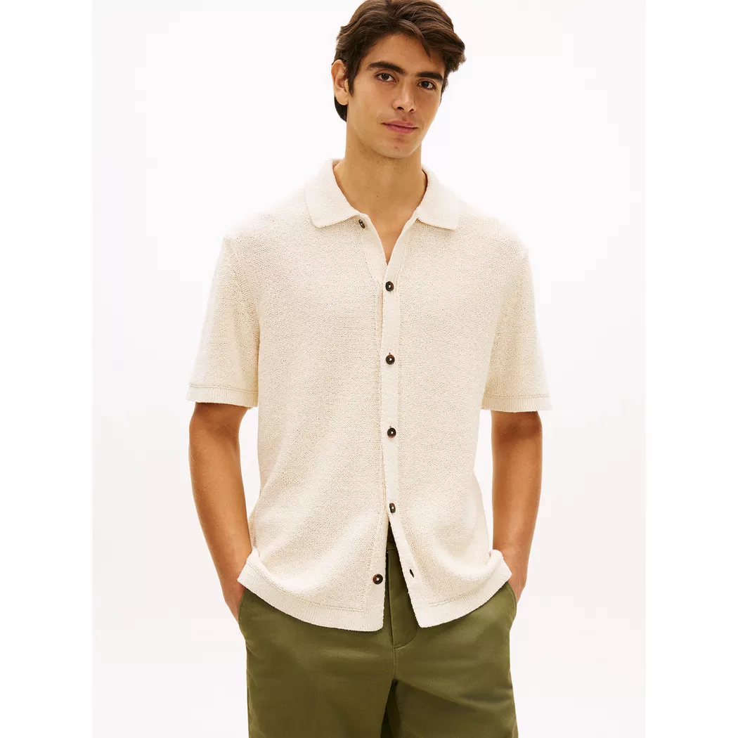 Tommy Hilfiger - Hemd, kurzarm, für Herren, Ecru, Größe M