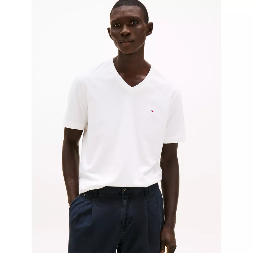 Tommy Hilfiger T-shirt à Manches Courtes Logo Snow White S Homme