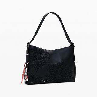 Desigual Schultertasche mit geprägtem Blumenmuster  