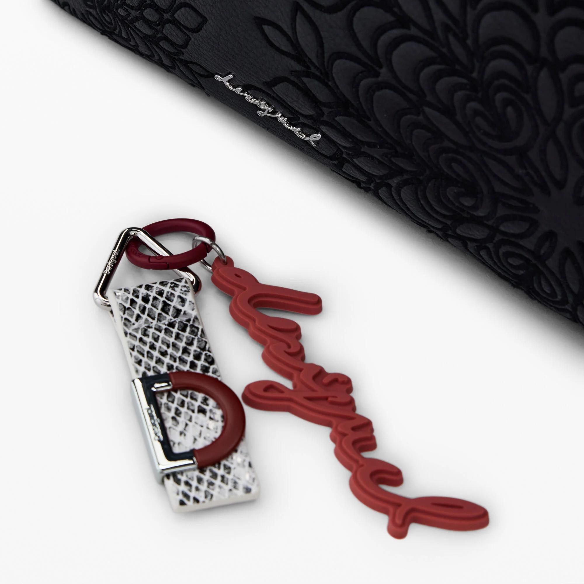 Desigual Schultertasche mit geprägtem Blumenmuster  